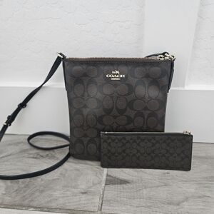Coach Brown Crossbody Bag and Wallet Set